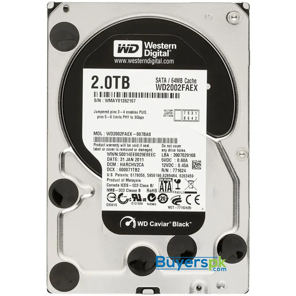 Wd Hdd Hard Disk Drive 2tb Caviar Black used Wd2002faex - Price in Pakistan Wd Hdd Hard Disk Drive 2tb Caviar Black used Wd2002faex - Price in Pakistan